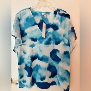 Calvin Klein Blue Tie-Dye Women's Top